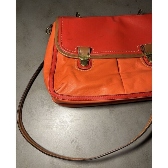 Coach Poppy Large Dylan Satchel Purse Handbag Shoulder Crossbody Leather - Picture 2 of 16